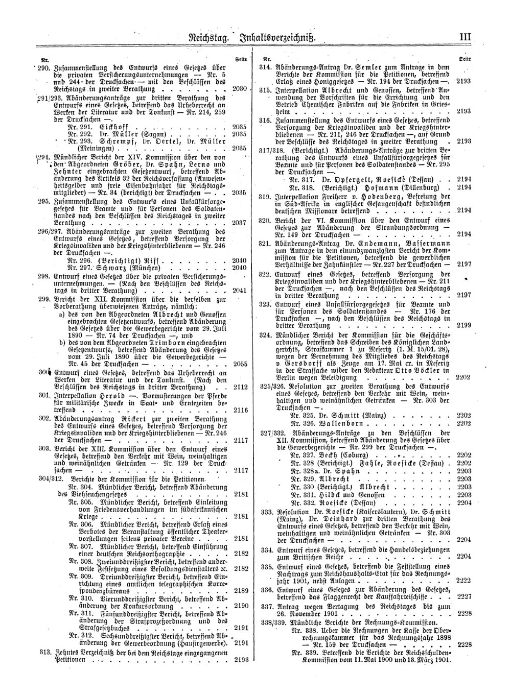 Scan of page III